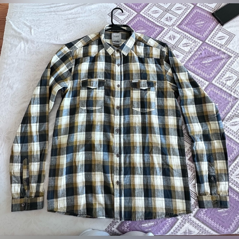 VOI Jeans - Shirt - Men - Yellow Striped - Large